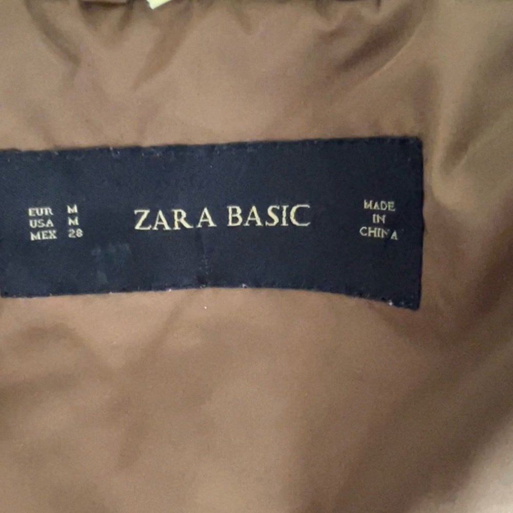 Zara Basic Light Brown Outdoor Quilted Jacket - size M - Picture 11 of 12